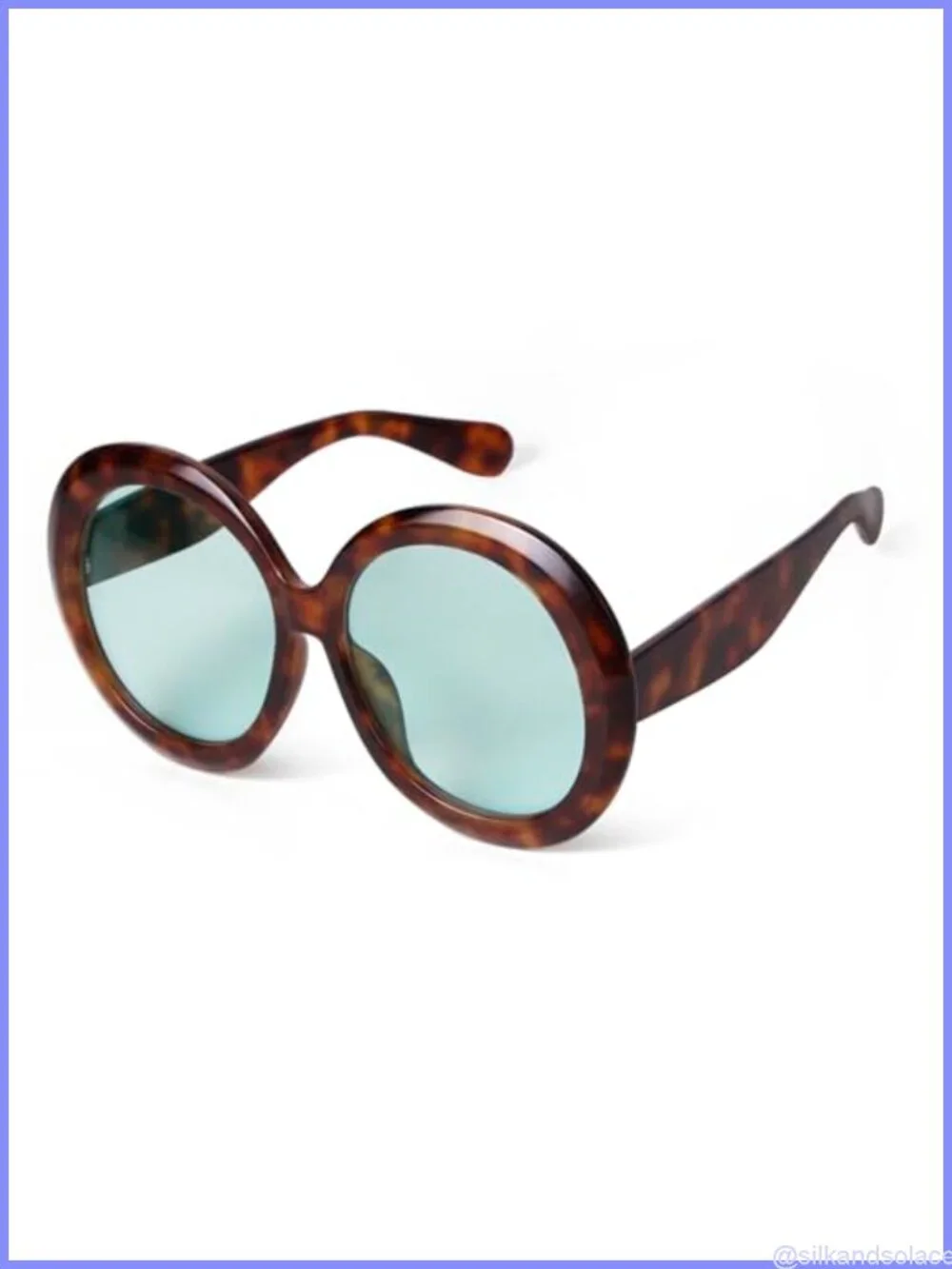 Oversized Round Retro Sunglasses Full-Frame UV400 Plastic